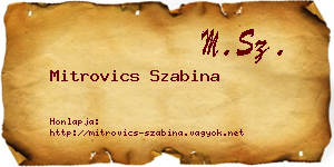 Mitrovics Szabina névjegykártya